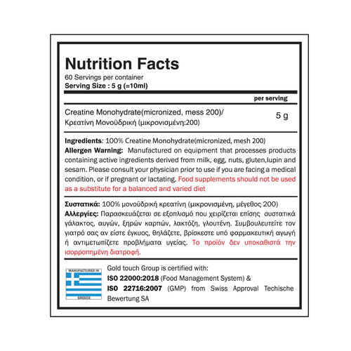 creatine monohydrate facts